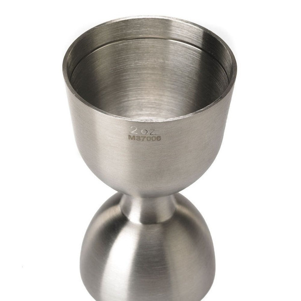 Mercer Culinary M37006 Barfly Straight Rim Jigger, 1 & 2 oz., Stainless, with Internal Marking Lines