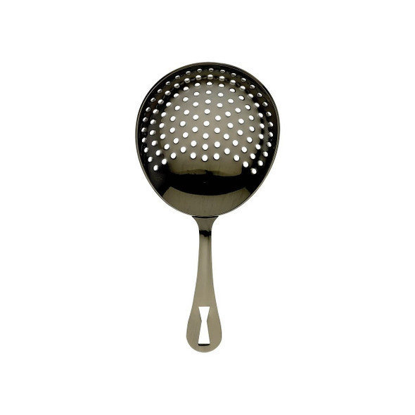 Mercer Culinary M37028BK Barfly Julep Strainer, 6-1/2", Gun Metal, Welded Handle