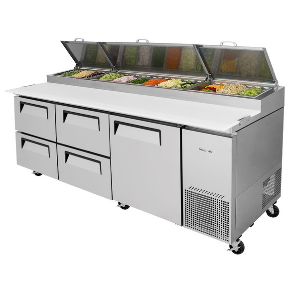 Turbo Air TPR-93SD-D4-N Pizza Prep Table - 4 Drawers & 1 Door