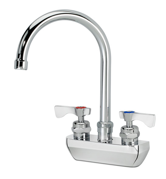 Krowne 14-401L Royal Series 4" Center Wall Mount Faucet with 6" Gooseneck Spout Krowne 14-401L Royal Series 4" Center Wall Mount Faucet with 6" Gooseneck Spout