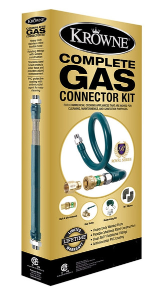 Krowne M7536K Royal Gas Connector Kit, 3/4" I.D., 36" long