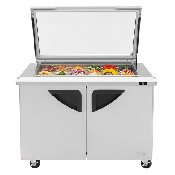 Turbo Air TST-48SD-18-N-GL 2 Doors Mega-Top Sandwich Salad Prep Table w/ Glass Lid