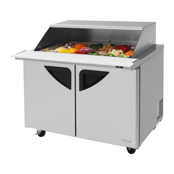 Turbo Air TST-48SD-18-N-SL 2 Doors Mega-Top Sandwich Salad Prep Table w/ Removable Slide Back Lid