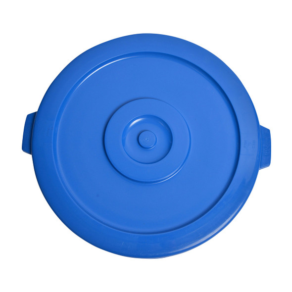 Janico 1032-02BL Trash Container Lid Blue, 32 gal, Round