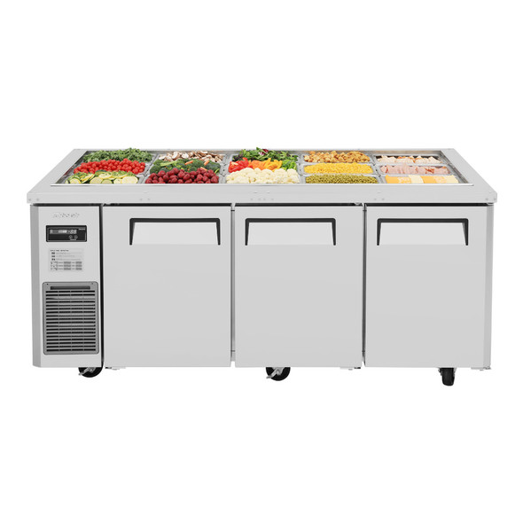 Turbo Air JBT-72-N J Series Buffet Display Table, Side Mount, 3 Solid Doors