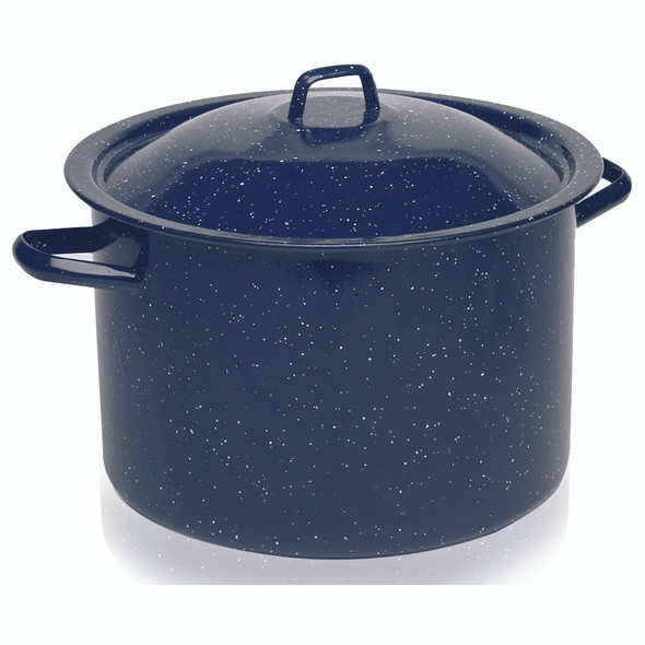 Imusa C20666-1063310W Enamel Stock Pot & Lid, Blue, 6 Quart