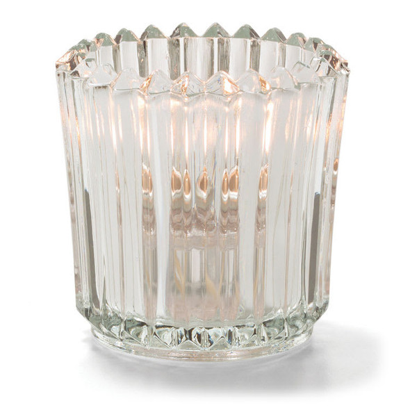 Hollowick 5228C Tealight Lamp, Ribbed Style, Glass, Clear