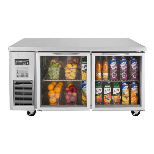 Turbo Air JUR-60-G-N J Series Undercounter Refrigerator, Side Mount, 2 Glass Doors