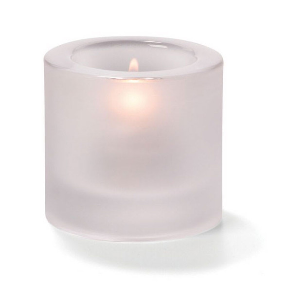 Hollowick 5140F Tealight Glass Lamp, Satin Crystal, 2-7/8"H x 2-3/4"
