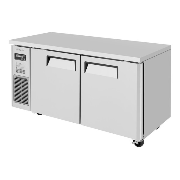 Turbo Air JUR-60S-N6 J Series 2 Solid Doors Undercounter Refrigerator, Side Mount - Narrow