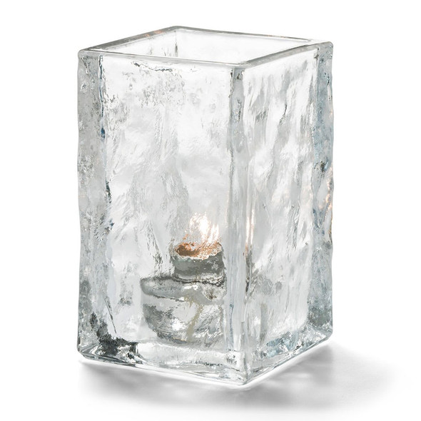 Hollowick 5188C Glacier Votive Lamp, 2-3/4"Wx4-5/8"H, Square, Clear