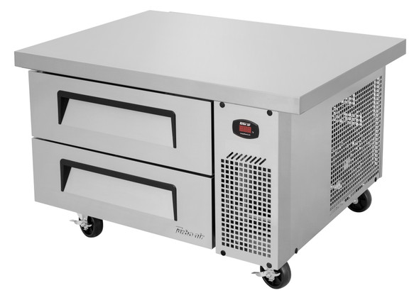 Turbo Air TCBE-36SDR-E-N6 Super Deluxe 36" Stainless Steel Chef Base Refrigerator with 6" Extended Top - 2 Drawers