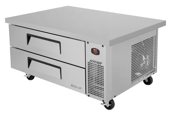 Turbo Air TCBE-48SDR-E-N Super Deluxe 48" Stainless Steel Chef Base Refrigerator with 6" Extended Top - 2 Drawers