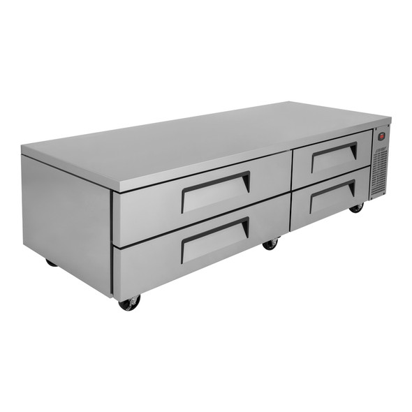 Turbo Air TCBE-82SDR-N Super Deluxe 82" Stainless Steel Chef Base Refrigerator - 4 Drawers
