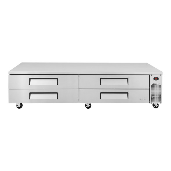 Turbo Air TCBE-96SDR-N Super Deluxe 96" Stainless Steel Chef Base Refrigerator - 4 Drawers