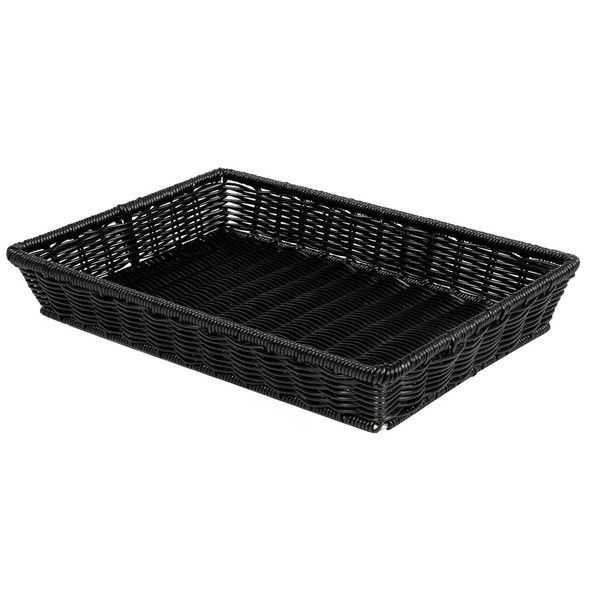 GET WB-1553-BK Designer Polyweave Baskets, 16-1/4"x11"x2-1/2", Black
