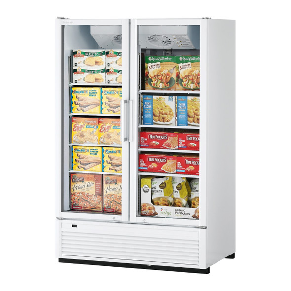 Turbo Air TGF-47SDHW-N Glass Merchandiser Freezer, Full Height, 2 Section, White Cabinet