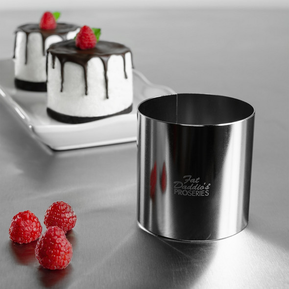 Fat Daddio's SSRD-3030 Stainless Steel Round Cake & Pastry Rings, 3" x 3"