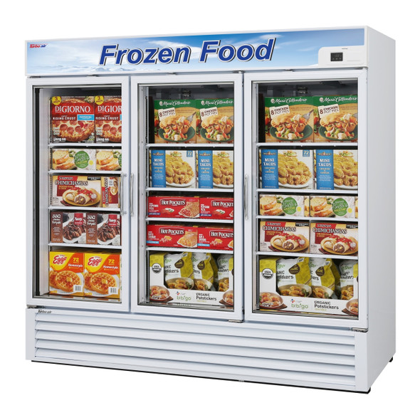 Turbo Air TGF-72F-N Glass Merchandiser Freezer, 3 Sections, White Cabinet
