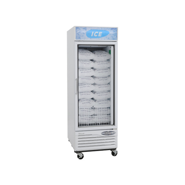 Turbo Air TGIM-23W-N 1 Glass Door Swing Ice Merchandiser, White Cabinet