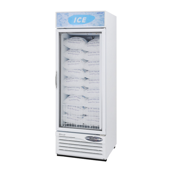 Turbo Air TGIM-23W-N 1 Glass Door Swing Ice Merchandiser, White Cabinet