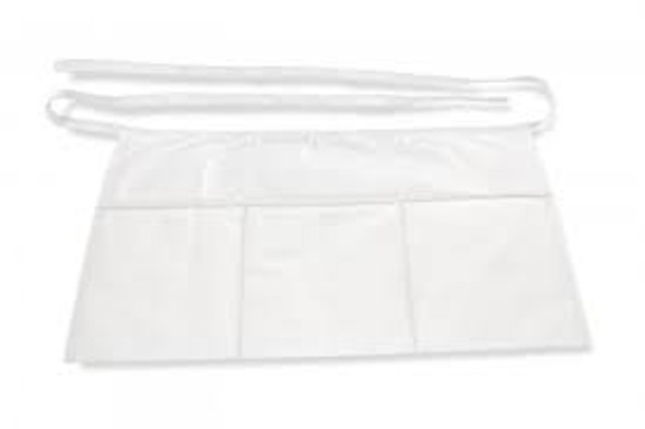 FORTUNE WA-WHITE Waist Apron, Three Pocket, White