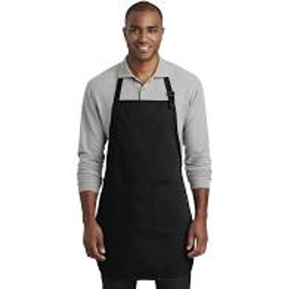 FORTUNE FA-PP-BLAC Bib Apron, w/Pocket, Black