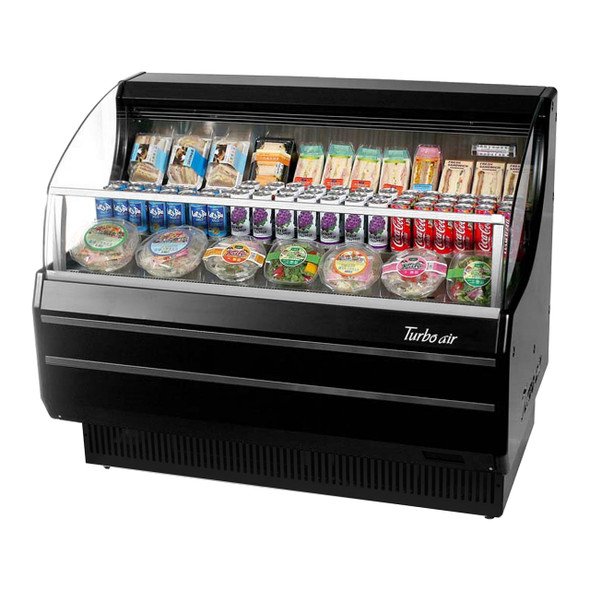 Turbo Air TOM-50SB-N 50" Horizontal Open Display Merchandiser - Slim Line, Black