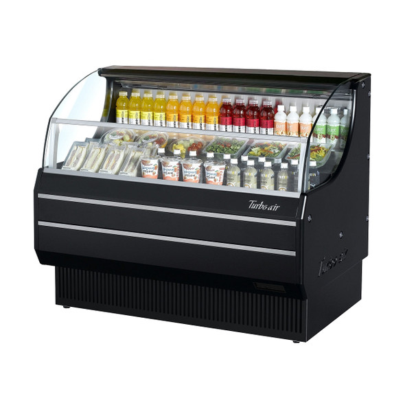 Turbo Air TOM-60SB-N 63" Horizontal Open Display Merchandiser - Slim Line, Black