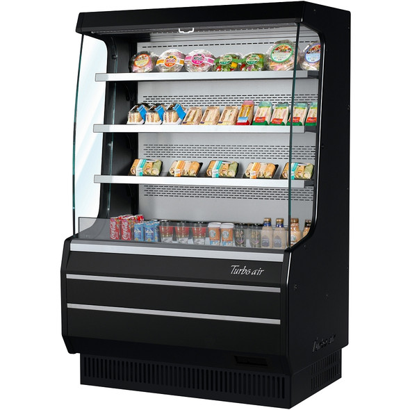 Turbo Air TOM-40MB-N 39" Vertical Open Display Merchandiser - Medium Height, Black