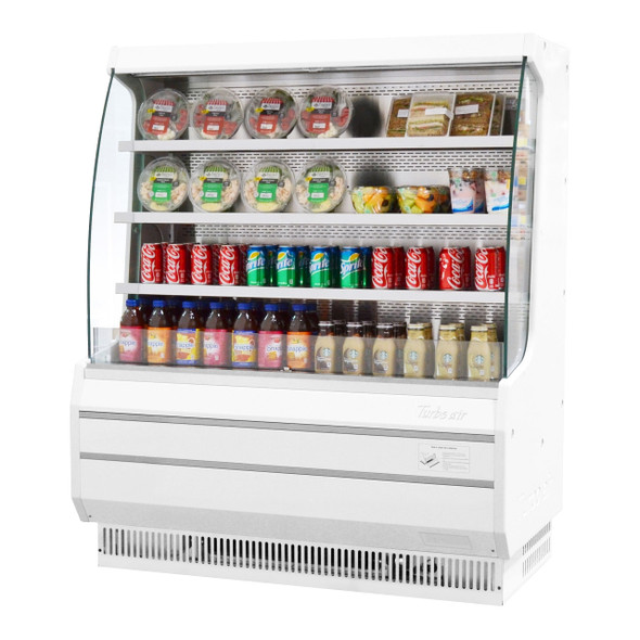 Turbo Air TOM-50MW-N 50" Vertical Open Display Merchandiser - Medium Height, White