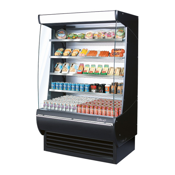 Turbo Air TOM-48DXB-N 48" Extra Deep Open Display Merchandiser - Black, 34" Deep