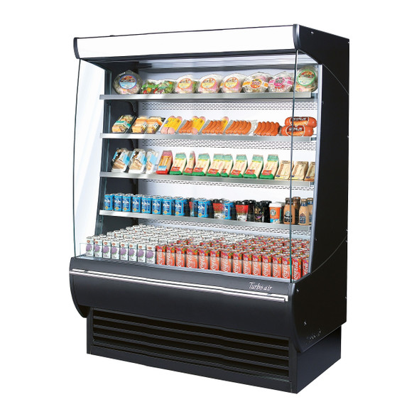 Turbo Air TOM-60DXB-N 60" Extra Deep Open Display Merchandiser - Black, 34" Deep