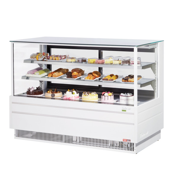 Turbo Air TCGB-72UF-W-N 72" Refrigerated Bakery Case, European Straight Front Glass, White