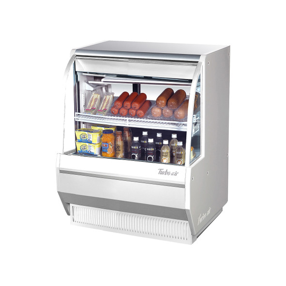 Turbo Air TCDD-36L-W-N 3' Deli Case - Low Profile (2 Tiers) - White