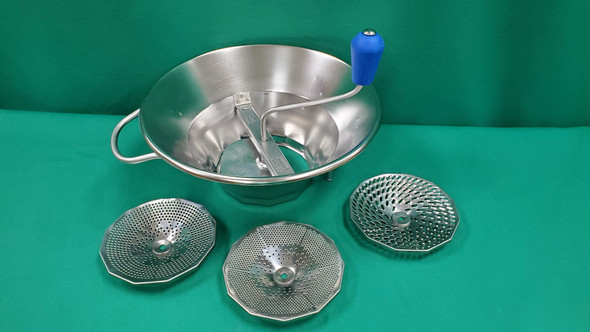 Louis Tellier X3 Stainless Steel Food Mill, 12" Dia., 5-Quart