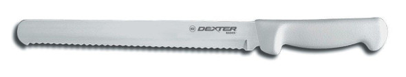 Dexter-Russell P94805 Scalloped Utility Slicer, 12", Stamped, White Handle (31605)