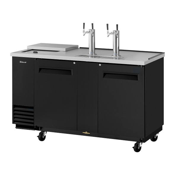 Turbo Air TCB-3SB-N6 69.1" (2) Double Tap Club Top Beer Dispenser - Black Vinyl, (3) 1/2 Keg Capacity
