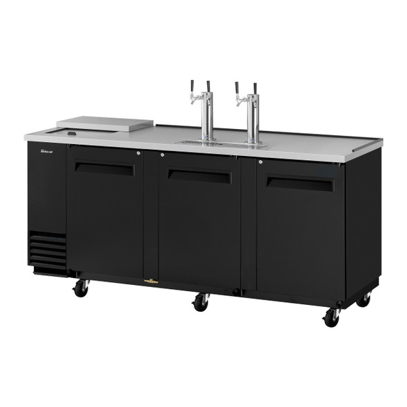 Turbo Air TCB-4SB-N 90.38" (2) Double Tap Club Top Beer Dispenser - Black Vinyl, (4) 1/2 Keg Capacity