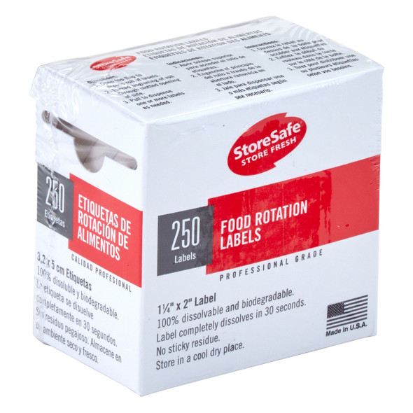 Cambro 1252SLB250 Food Rotation Label, 1-1/4" x 2", 250 Labels per Roll