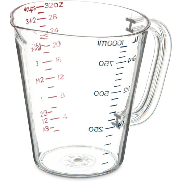 Carlisle 43143-07 Clear Polycarbonate Measuring Cup, 1 Quart