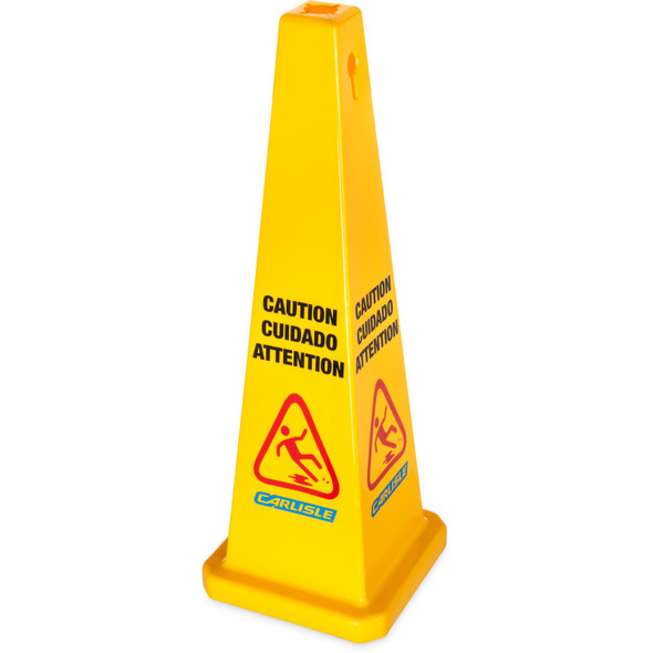 Carlisle 36941-04 Caution Sign, 36" H, 3-Sided Cone, Yellow Carlisle 36941-04 Caution Sign, 36" H, 3-Sided Cone, Yellow