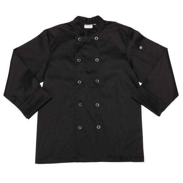 Chef Works BAST-BLK-M Bastille Pc Black Chef Coat - M