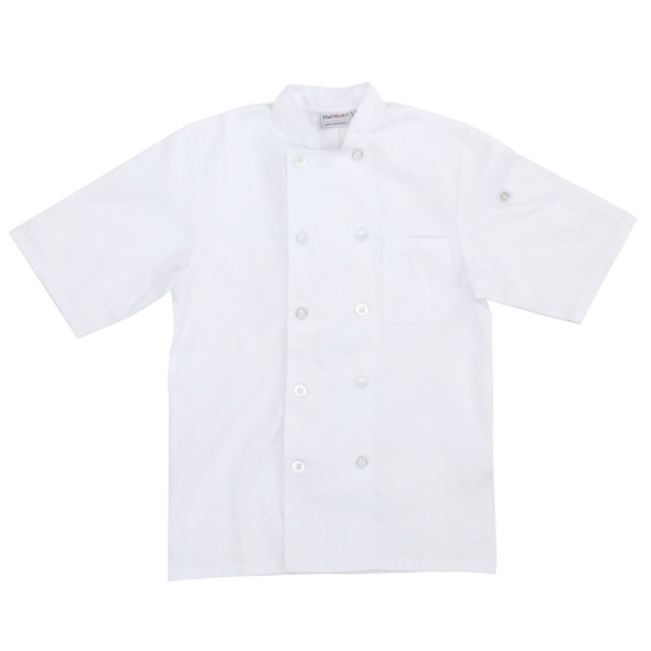 Chef Works PCSS-WHT-M Short Sleeve Chef Coat - M