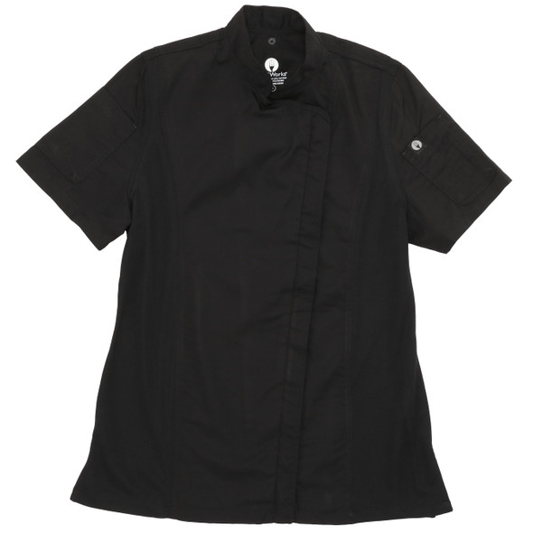 Chef Works BCWSZ006BLKS Springfield Womens Chef Coat, Black, Small, Short Sleeves