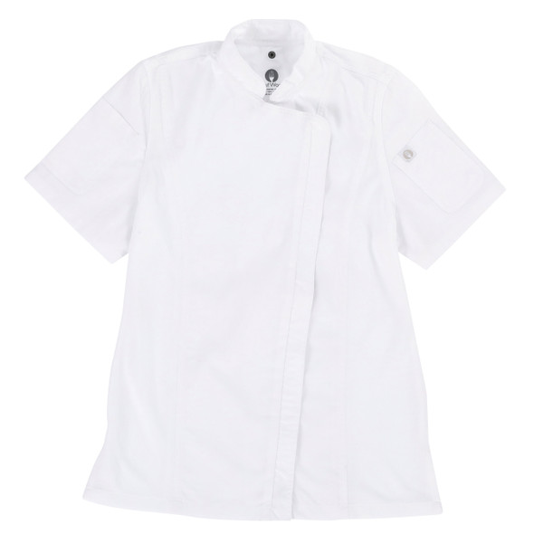 Chef Works BCWSZ006-WHT-XL Springfield Womens Chef Coat, White, X-Large, Short Sleeves