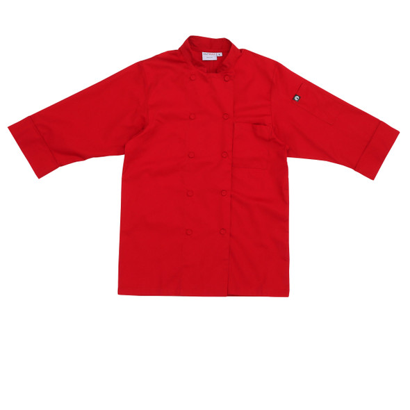 Chef Works JLCL-RED-S 3/4 Light Weight Chef Coat, Red - Small