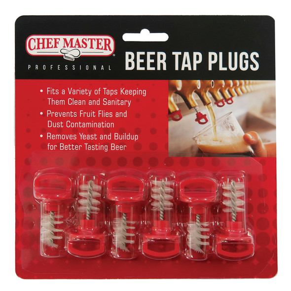 CHEFMASTER 90216 Beer Tap Plugs, Nylon Bristles, (6pcs/pack)
