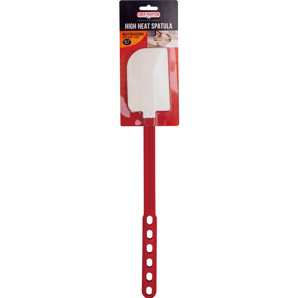 CHEFMASTER 90214 High Heat Spatula, 16-1/2", Red Handle, Silicone & Nylon