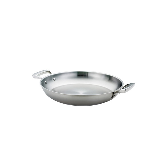Browne 5724171 Paella Pan, 9.5" x 2" H, Thermolly Stainless Steel